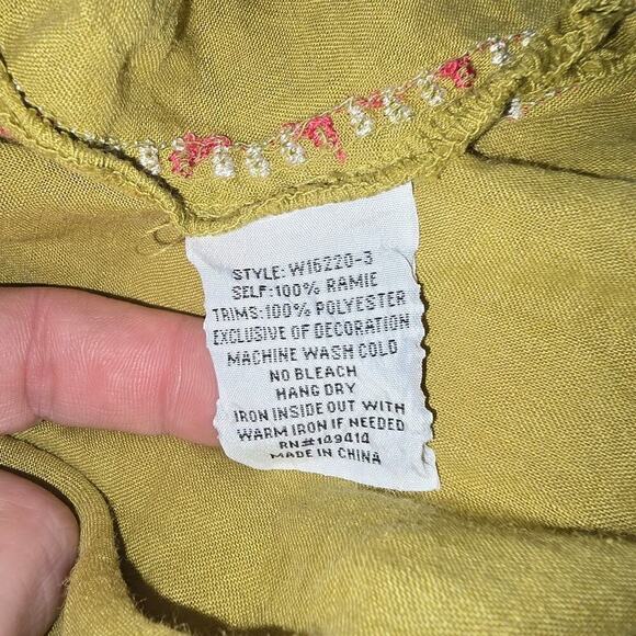 Johnny Was Embroidered Viper Tikal Swing Blouse Top Popover Boho Size S - Picture 8 of 10